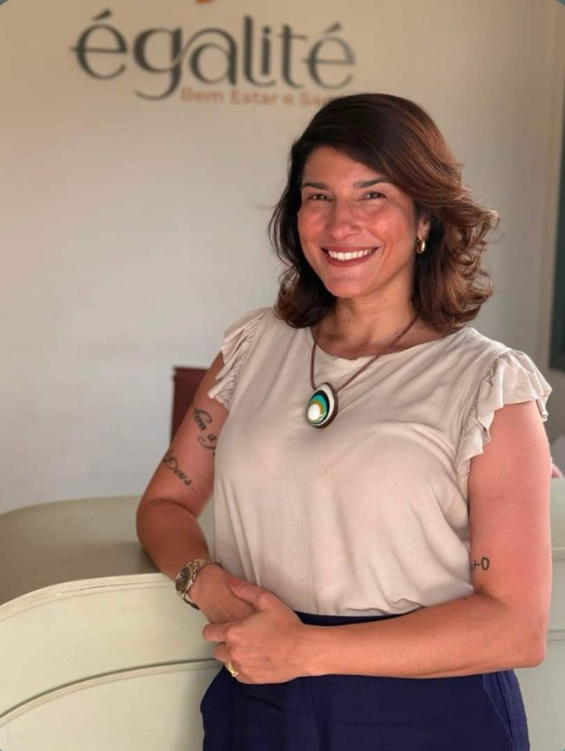 Laís Barreto, psicóloga, na recepção da égalité
